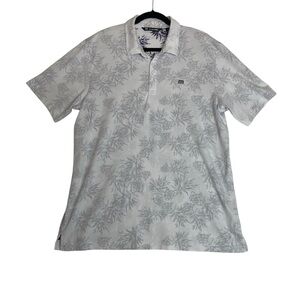 Travis Mathew‎ White and Gray Polo Shirt with Subtle Pattern *Q0335